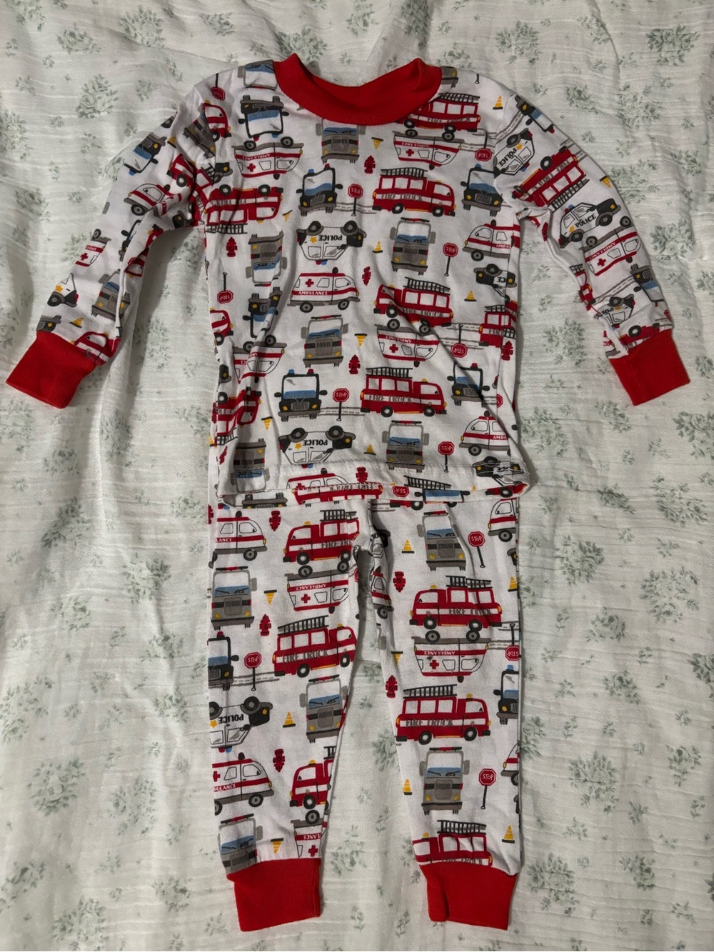 Kids Firetruck & Rescue Pajama Set - Red